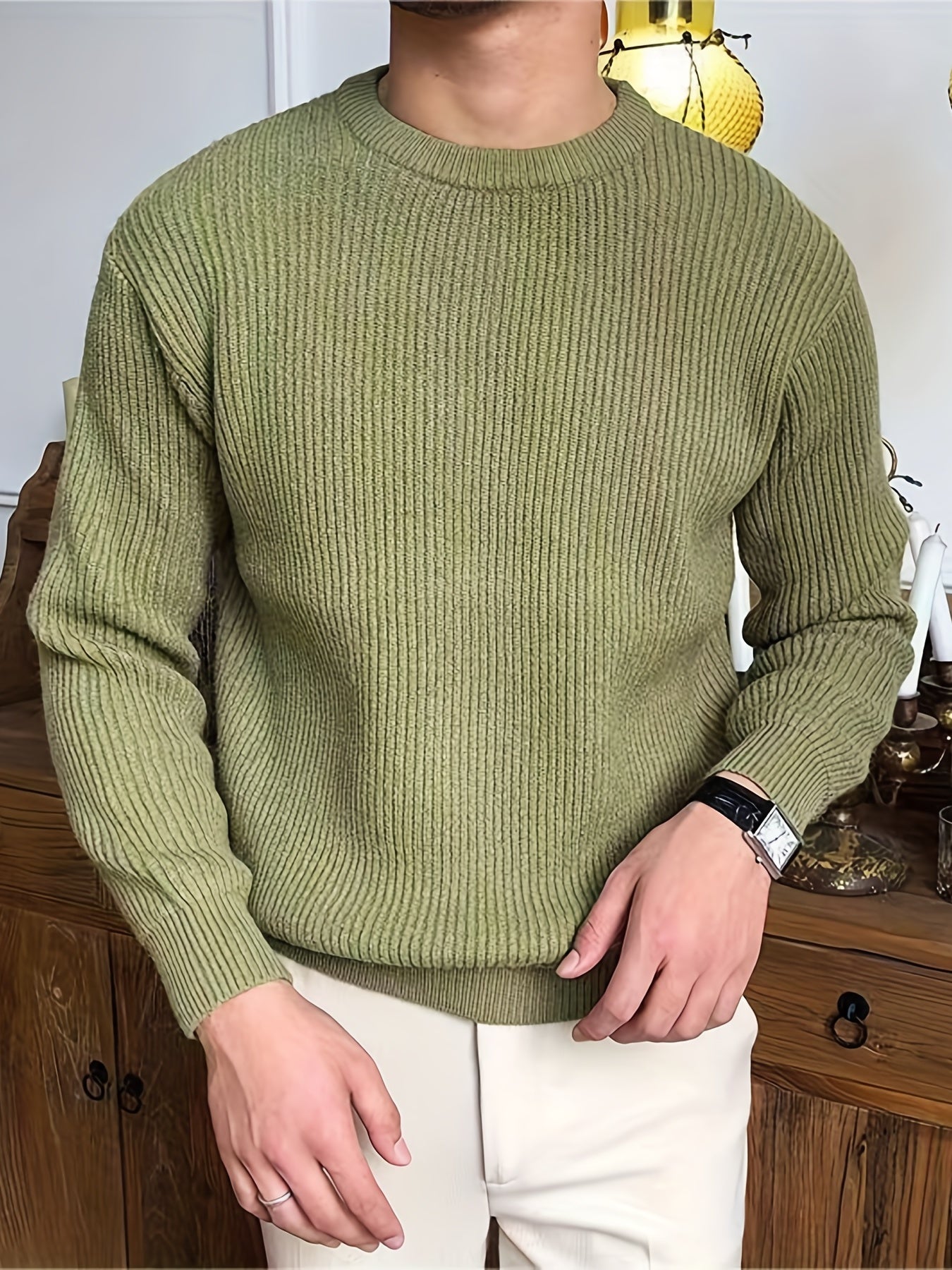 Alberto - Stijlvolle kabeltrui design sweater voor mannen