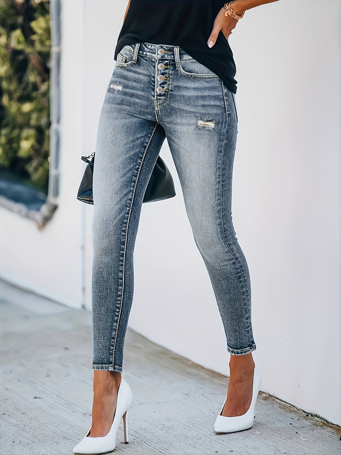 Liora | Stretchy Gescheurde Skinny Jeans