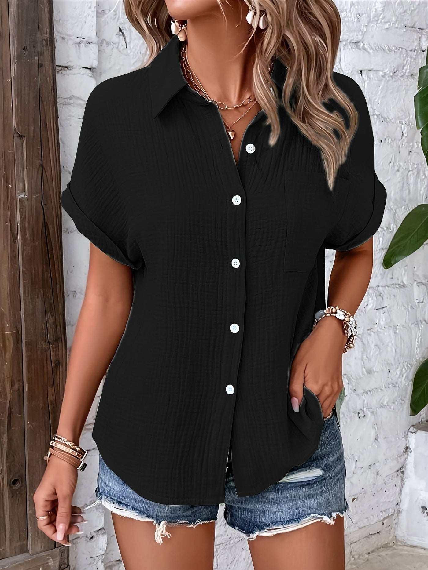 Nicole | Casual Katoenen Overhemd
