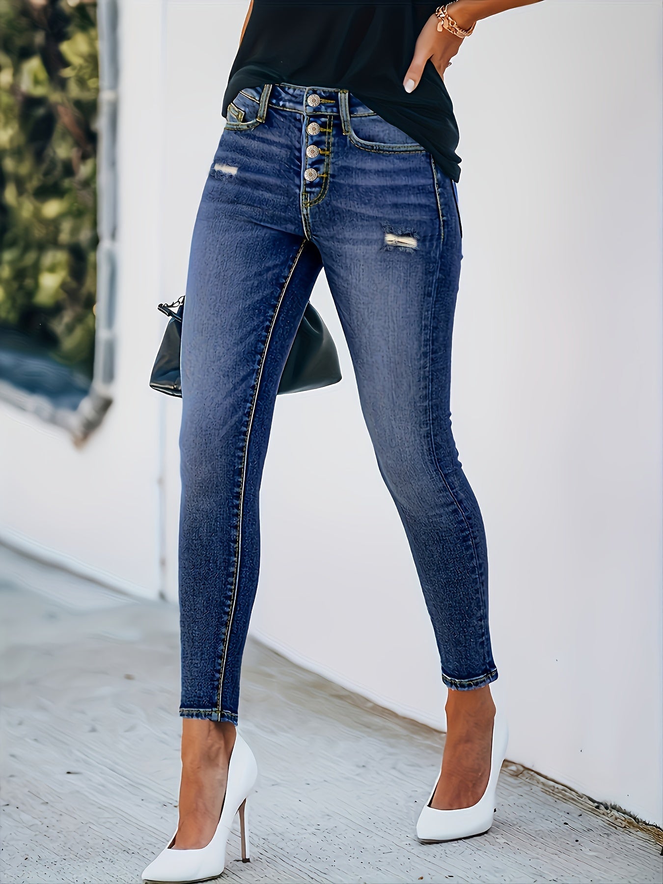 Liora | Stretchy Gescheurde Skinny Jeans