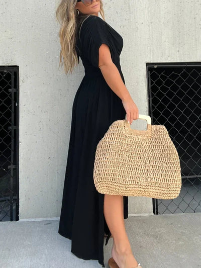 Denise - V-hals met split Maxi Long Dress