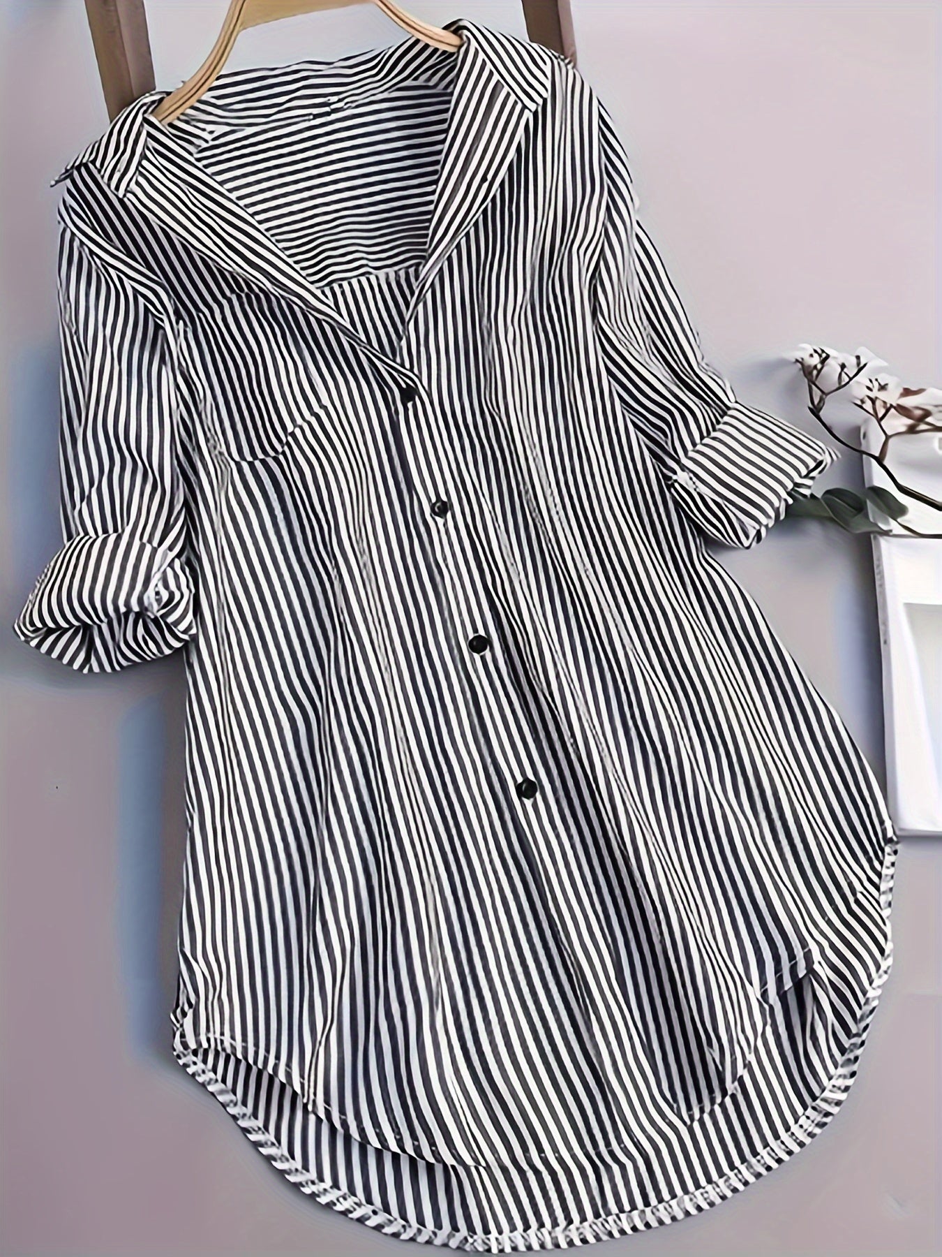 Madison | Blouse met streepjesprint
