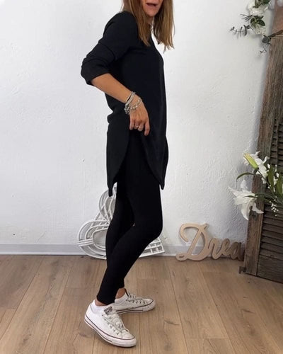 Lisa - Middellange Top met Ronde Hals