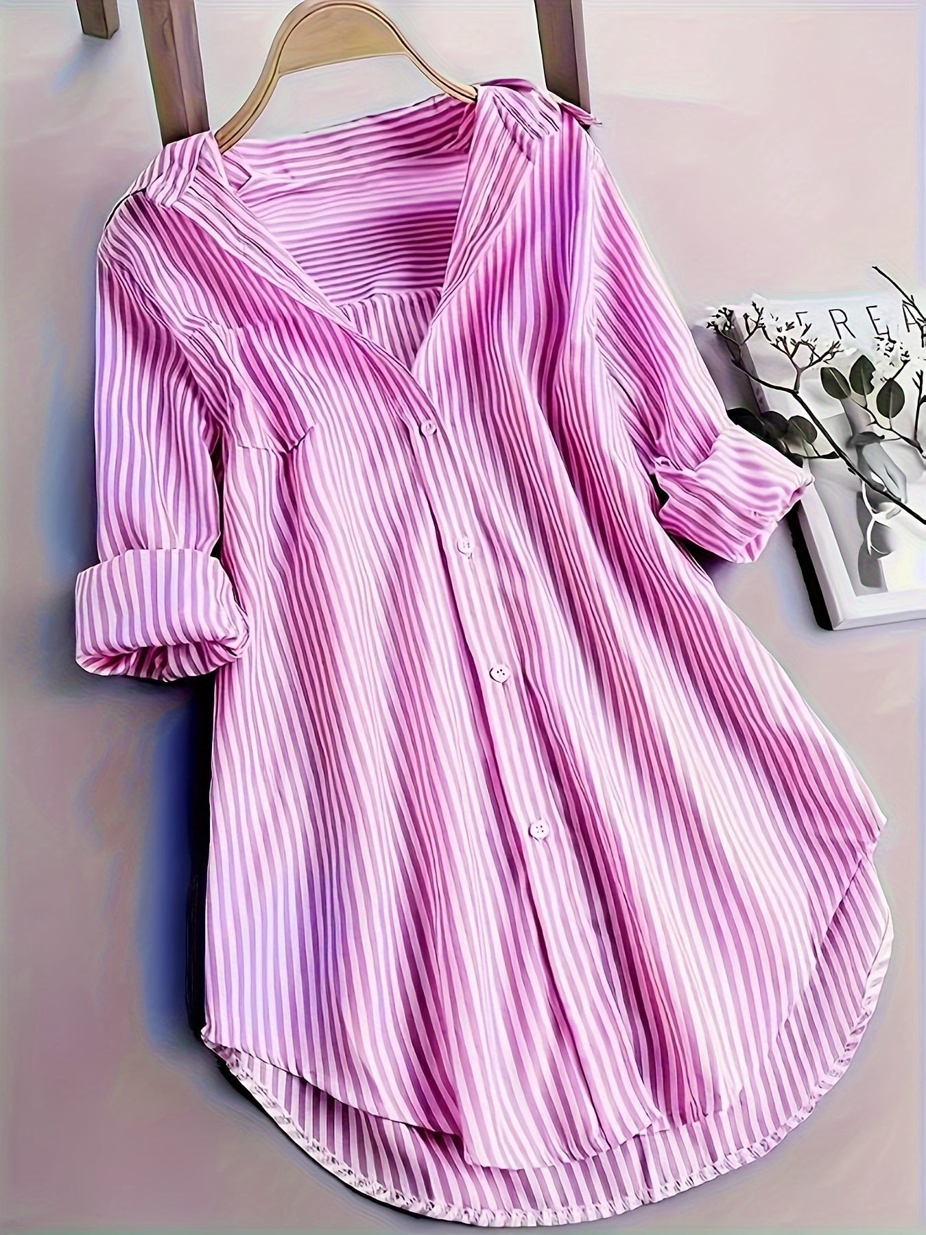 Madison | Blouse met streepjesprint