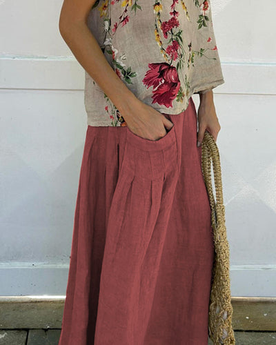 Olivia - Bloemen Top en Maxi Rok Set