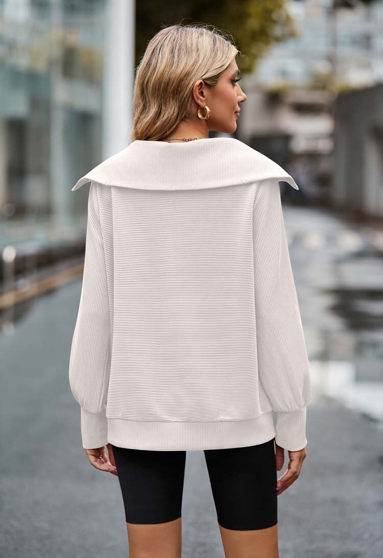 Fenna - Witte sweater met rits