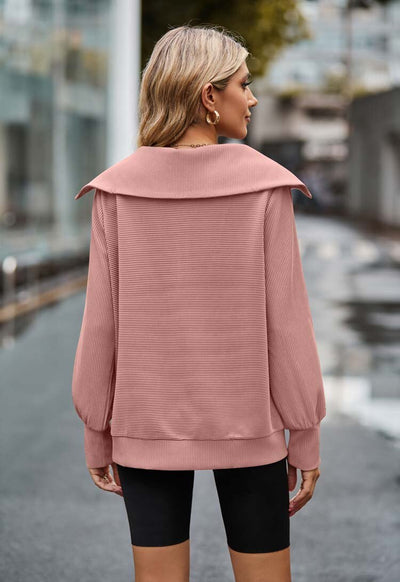 Ivy - Roze sweater met rits