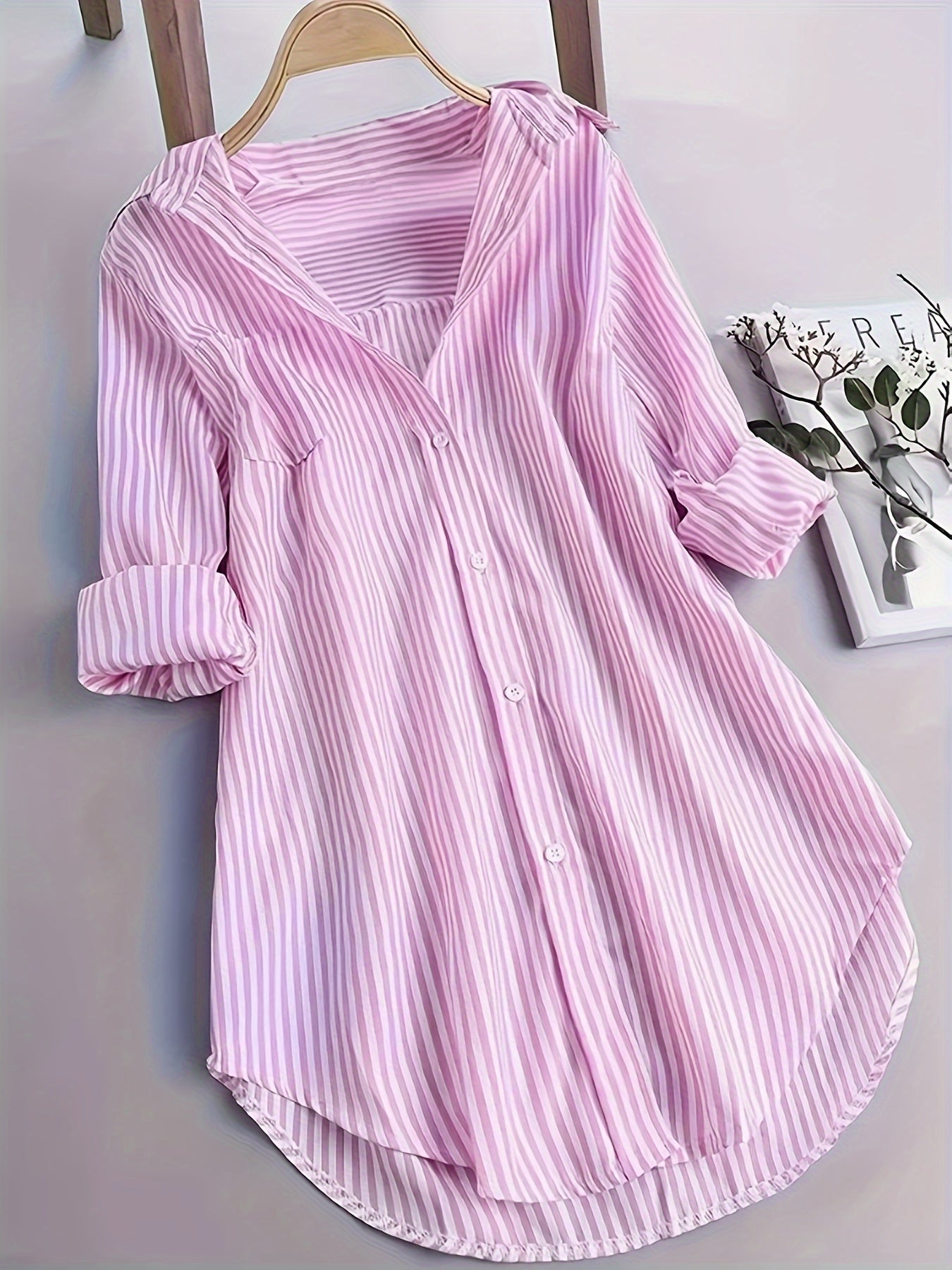 Madison | Blouse met streepjesprint