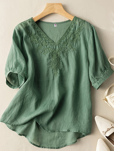 Fiona - Vintage V-hals shirt