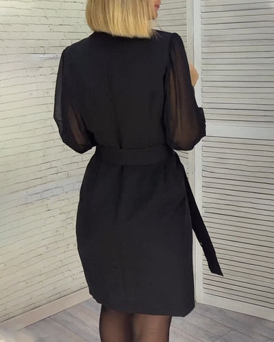 Doutzen - Jurk met plooitjes en lange mouwen