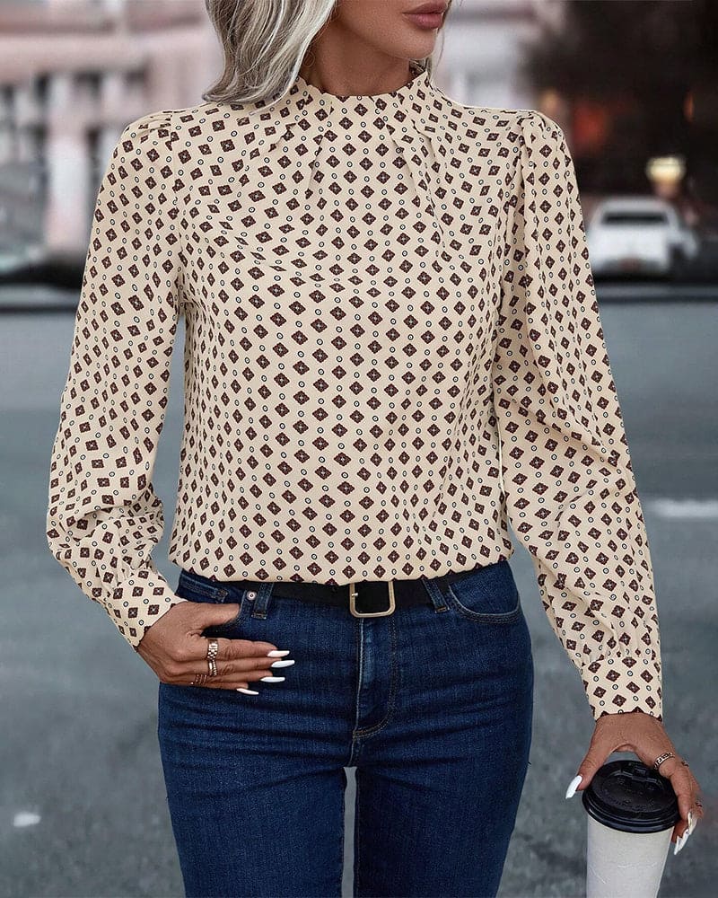 Anna - Blouse in vintage stijl met prints