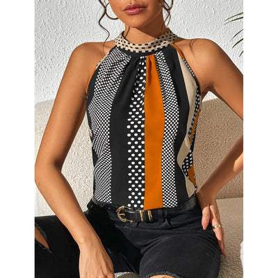 Emma - Comfortabele mouwloze gestreepte blouse