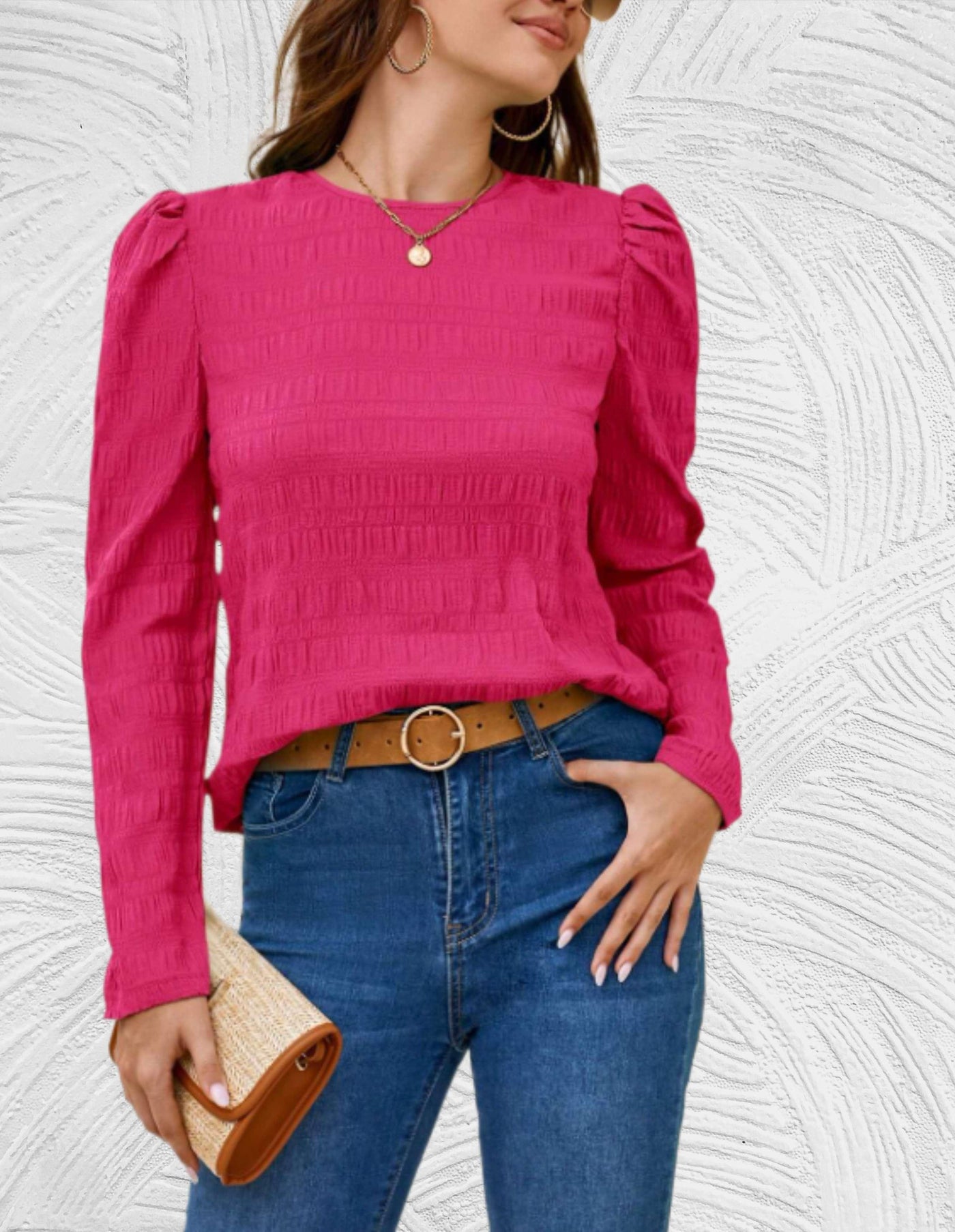 Evelyn - T-shirt met puff lange mouwen voor dames