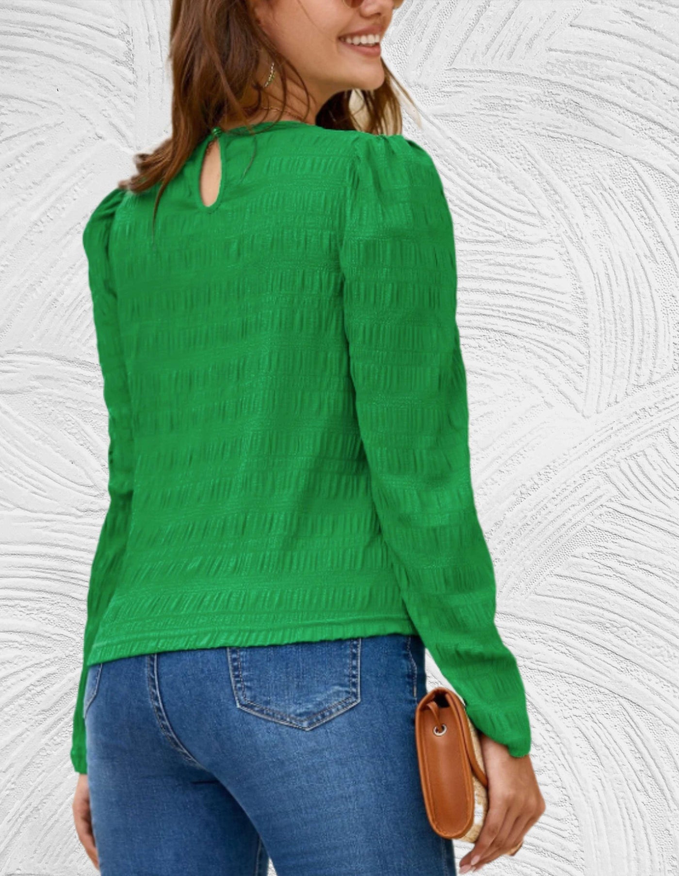 Evelyn - T-shirt met puff lange mouwen voor dames