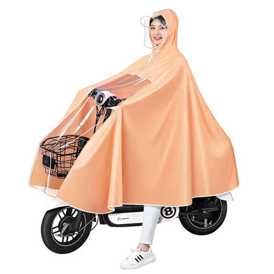Grote regenponcho voor fietsers