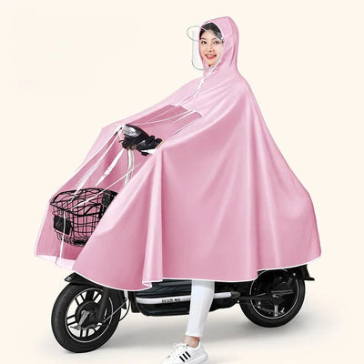 Grote regenponcho voor fietsers
