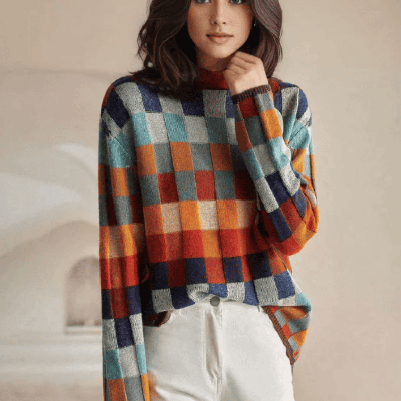 Dea - Kasjmier Couture Coltrui met Patchwork