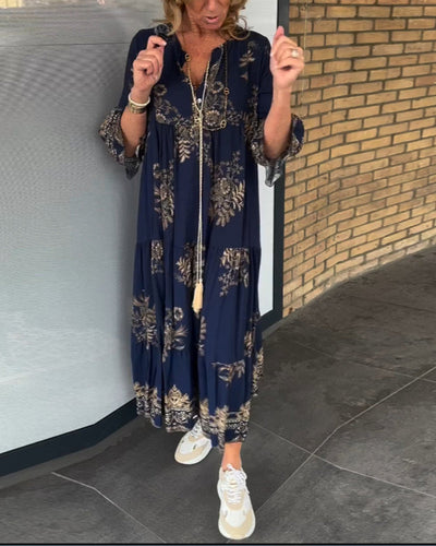 Maia - Boheemse Chic in een Adembenemende Maxi Jurk