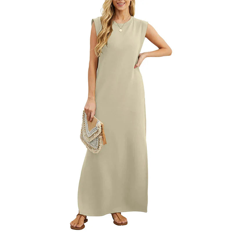 Ainsley - Comfortabele mouwloze maxi jurk