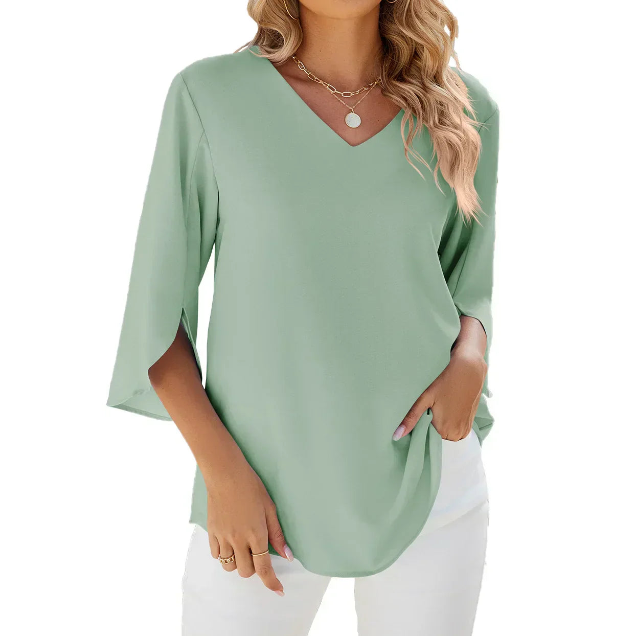 Sabrina - Elegante V-hals Blouse voor Vrouwen