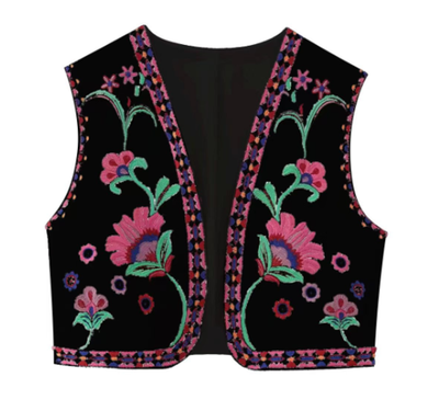 Emily - Boho Vest Mouwloos trendy gebloemd gilet voor vrouwen