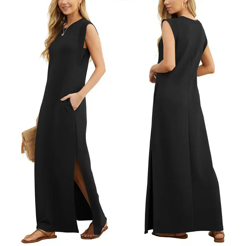 Ainsley - Comfortabele mouwloze maxi jurk