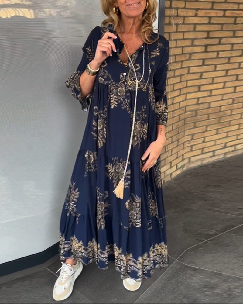 Maia - Boheemse Chic in een Adembenemende Maxi Jurk