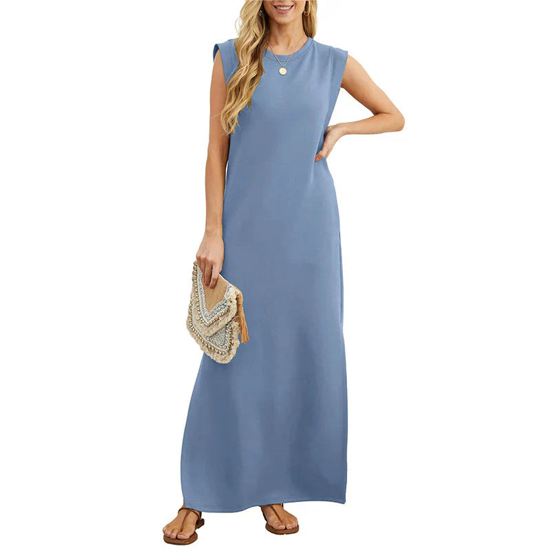 Ainsley - Comfortabele mouwloze maxi jurk