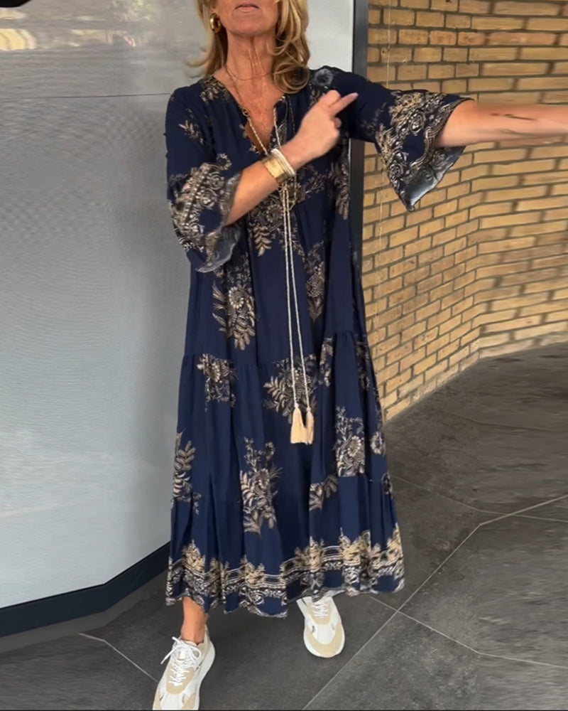 Maia - Boheemse Chic in een Adembenemende Maxi Jurk