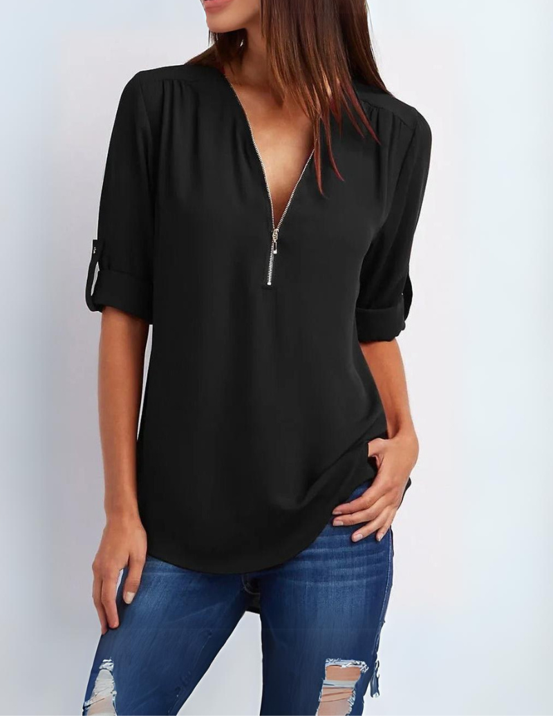 Grace - Top met halve rits