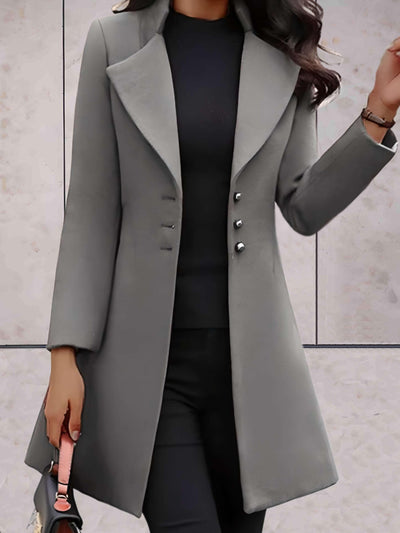 Janice - Formele trenchcoat jas met ingekeepte kraag en knoopsluiting