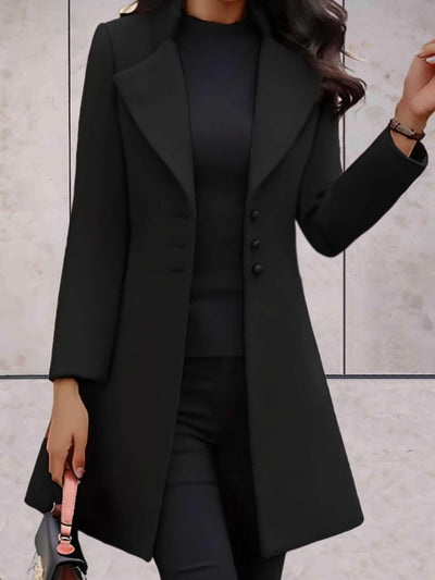 Janice - Formele trenchcoat jas met ingekeepte kraag en knoopsluiting