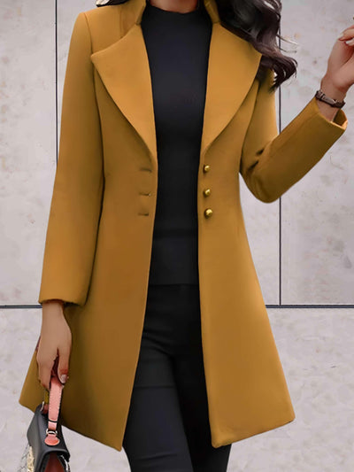 Janice - Formele trenchcoat jas met ingekeepte kraag en knoopsluiting