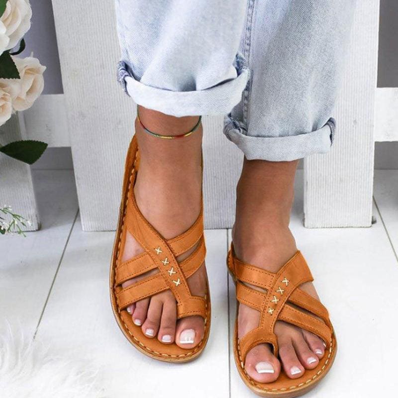 Saar | Casual sandalen met hellende hak en teen