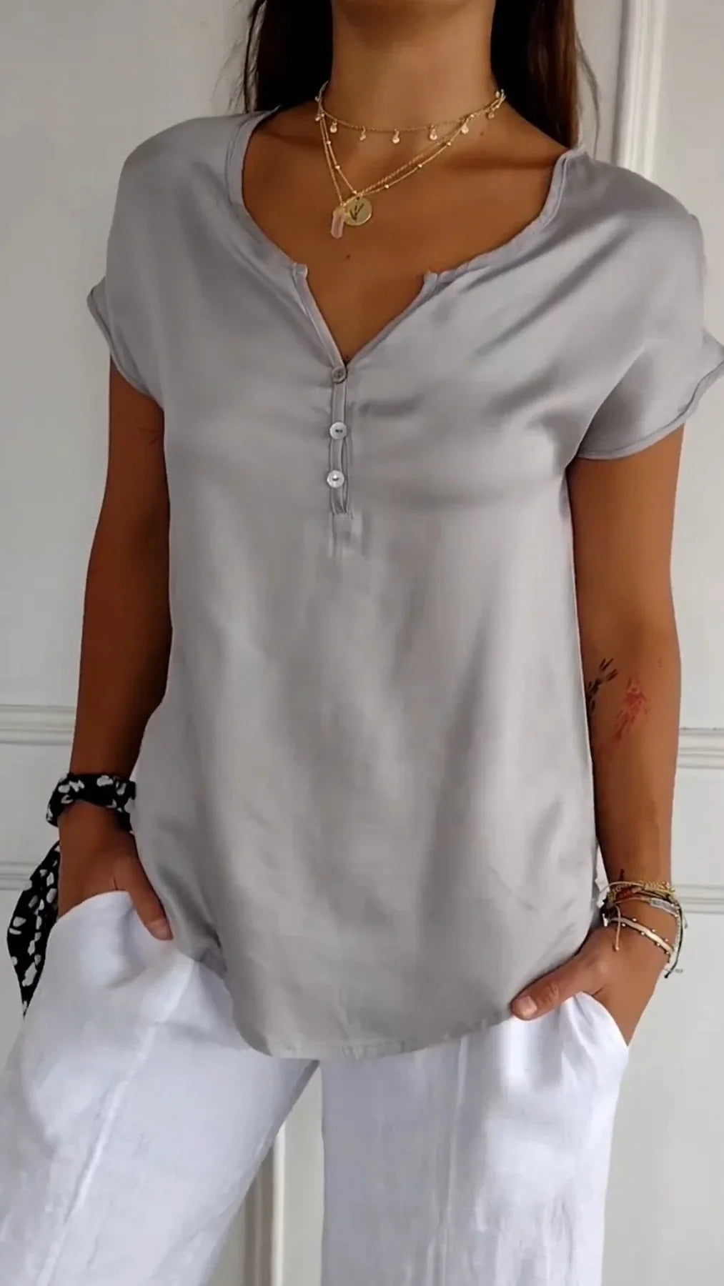 Gloria - Modieus V-hals-shirt voor dames