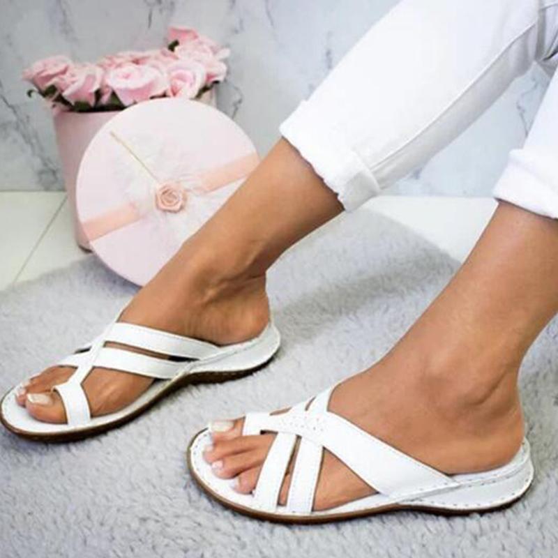 Saar | Casual sandalen met hellende hak en teen