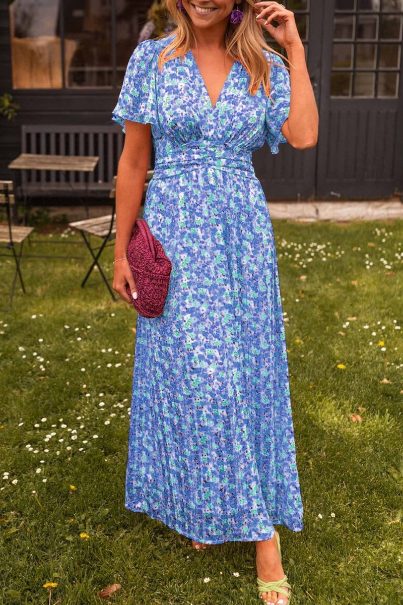 Claire - Lange jurk in bloemenprint