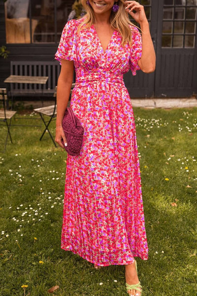 Claire - Lange jurk in bloemenprint