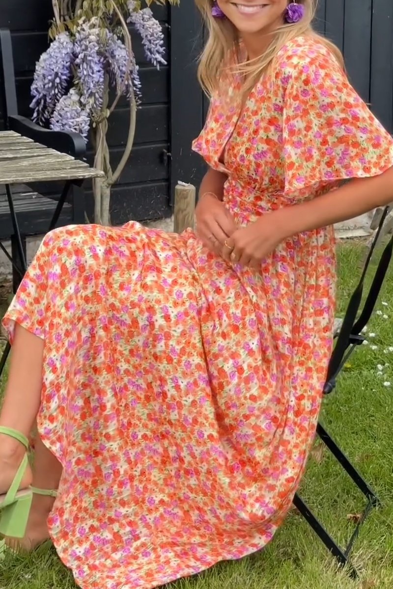 Claire - Lange jurk in bloemenprint