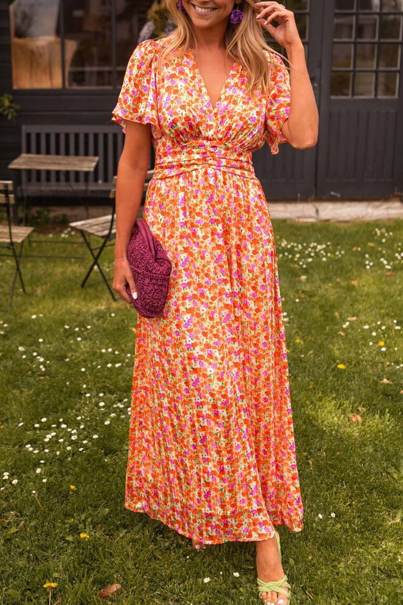 Claire - Lange jurk in bloemenprint