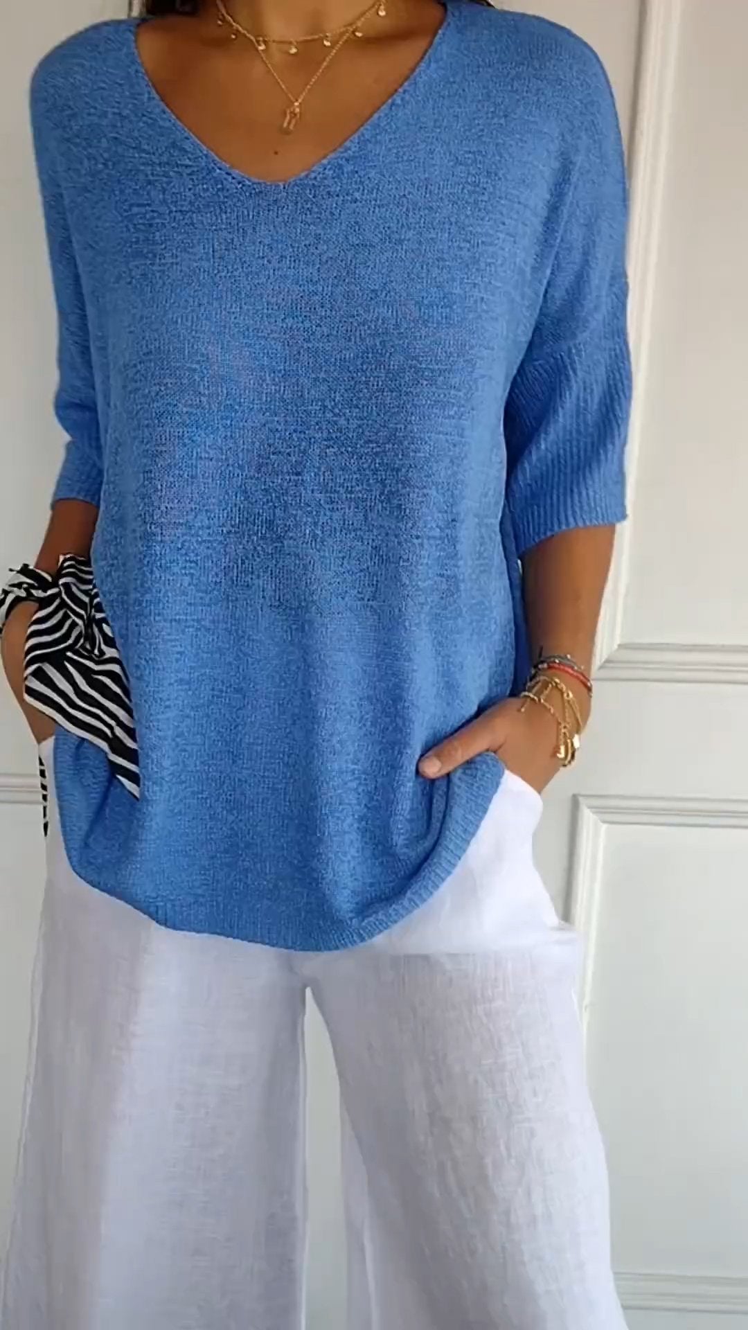 Elesia - Elegant V-Hals Top