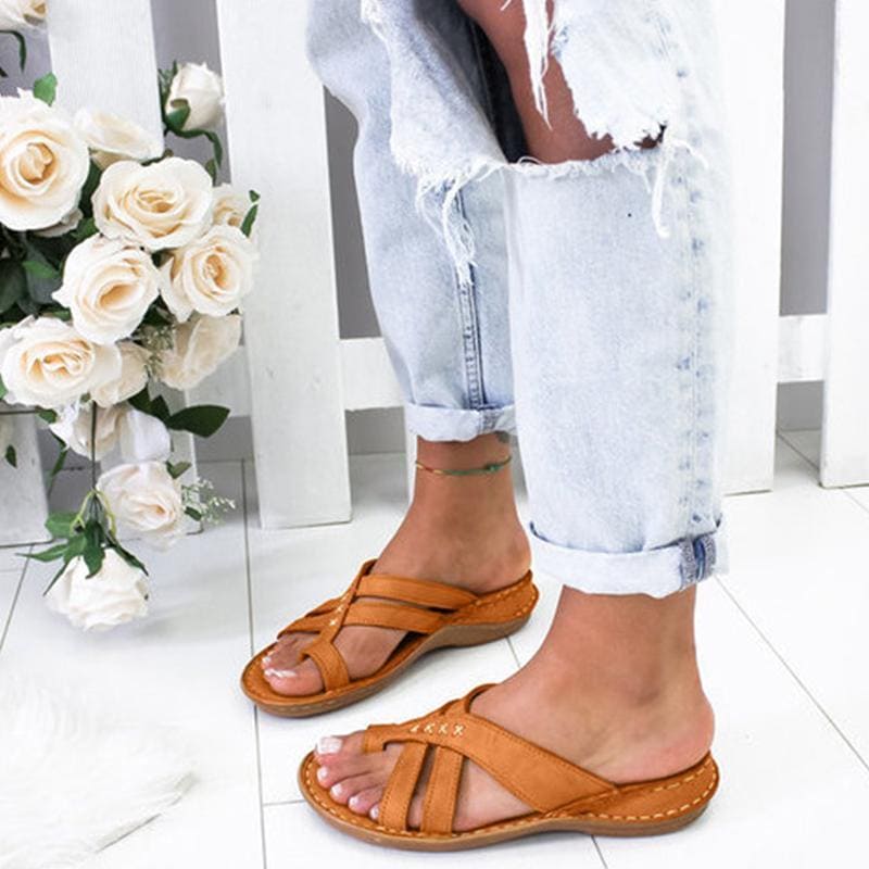 Saar | Casual sandalen met hellende hak en teen