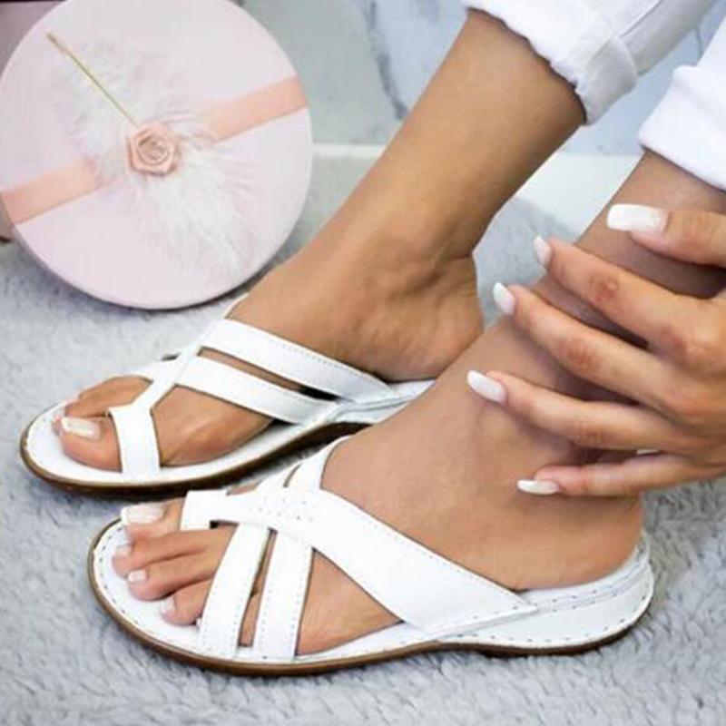 Saar | Casual sandalen met hellende hak en teen