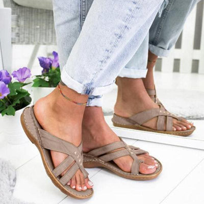 Saar | Casual sandalen met hellende hak en teen