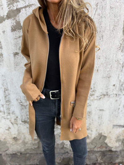 Celestia | Casual Lange Mouw Jas met Ritssluiting
