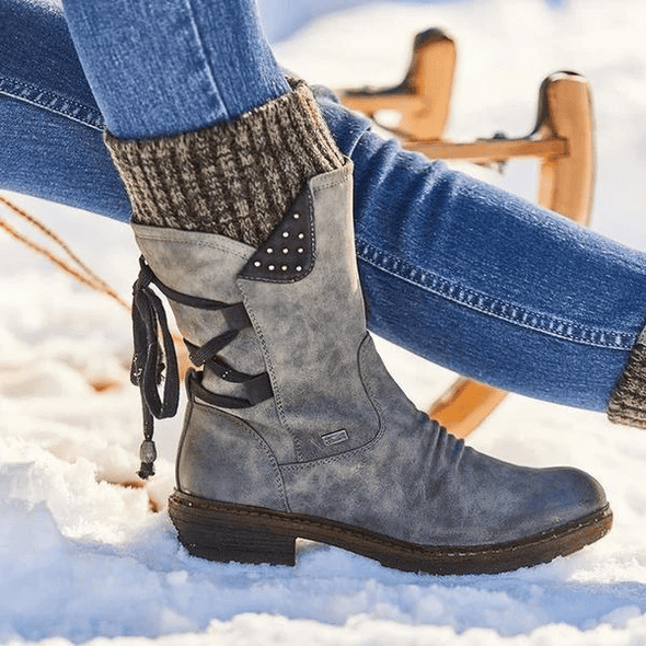 Lara | Winter warme rug veterschoenen schoenen