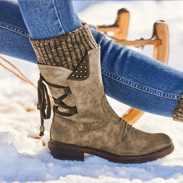 Lara | Winter warme rug veterschoenen schoenen