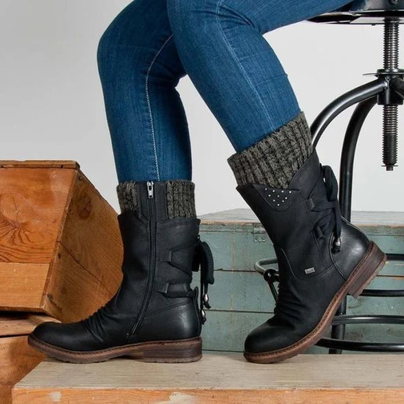 Lara | Winter warme rug veterschoenen schoenen