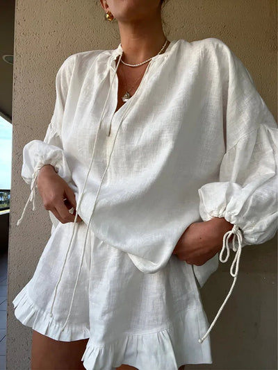 Isabelle - Chic los katoenen topje en shorts