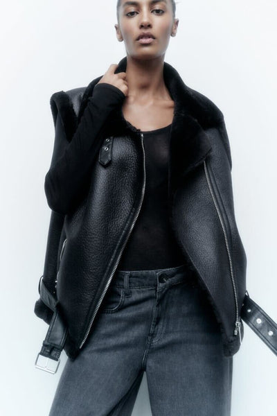 Jade Leren Bodywarmer - Warm & Trendy